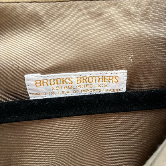 Tan Brooks Brothers men long wool lined trench coat in 42R - Picture 8 of 8